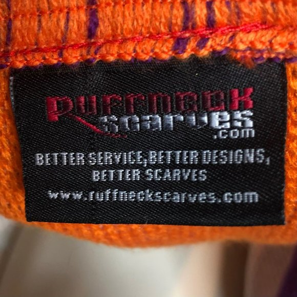 Clemson Tigers Scarf Pawprint Orange Purple White Ruffneck Scarves 70" - Picture 5 of 5